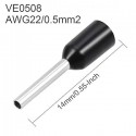 12pcs Terminal Pre Aislado VE0508 Negro