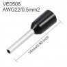 12pcs Terminal Pre Aislado VE0508 Negro