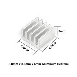 Disipador de aluminio 8.8x8.8x5mm 3 piezas