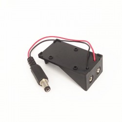 Case + conector plug para batería de 9V